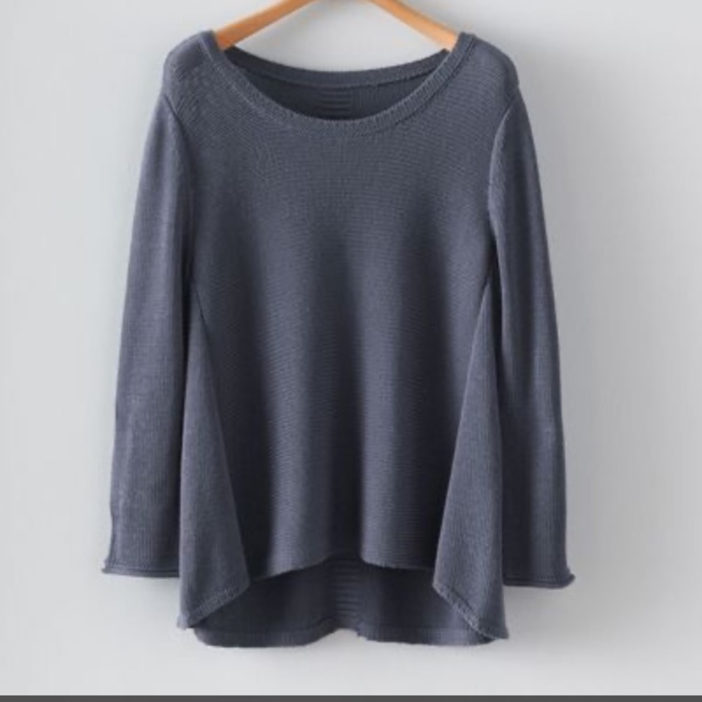 NWOT Poetry Thistle Grey Cotton Sweater, Size 6